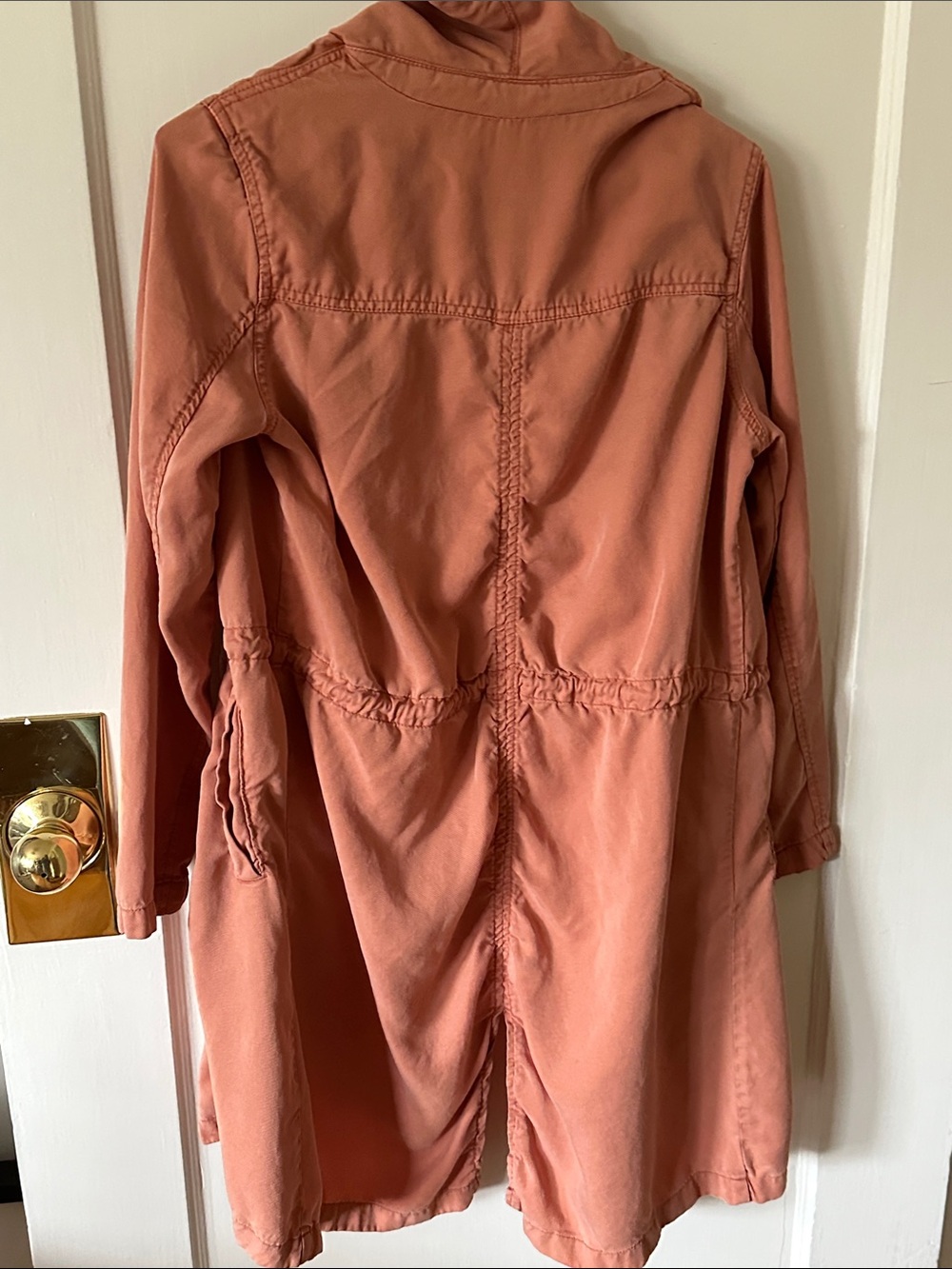 Rust Pink Drape Front Women's Jacket - Picture 3 of 3